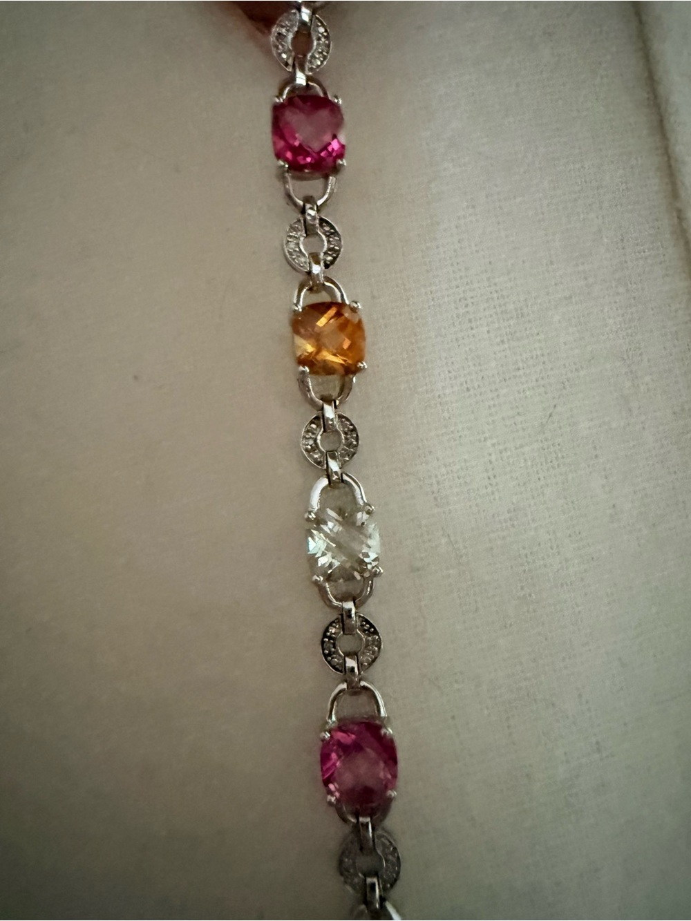 Multi-Color Gemstone Tennis Bracelet - Women Jewelry - Picture 3 of 4